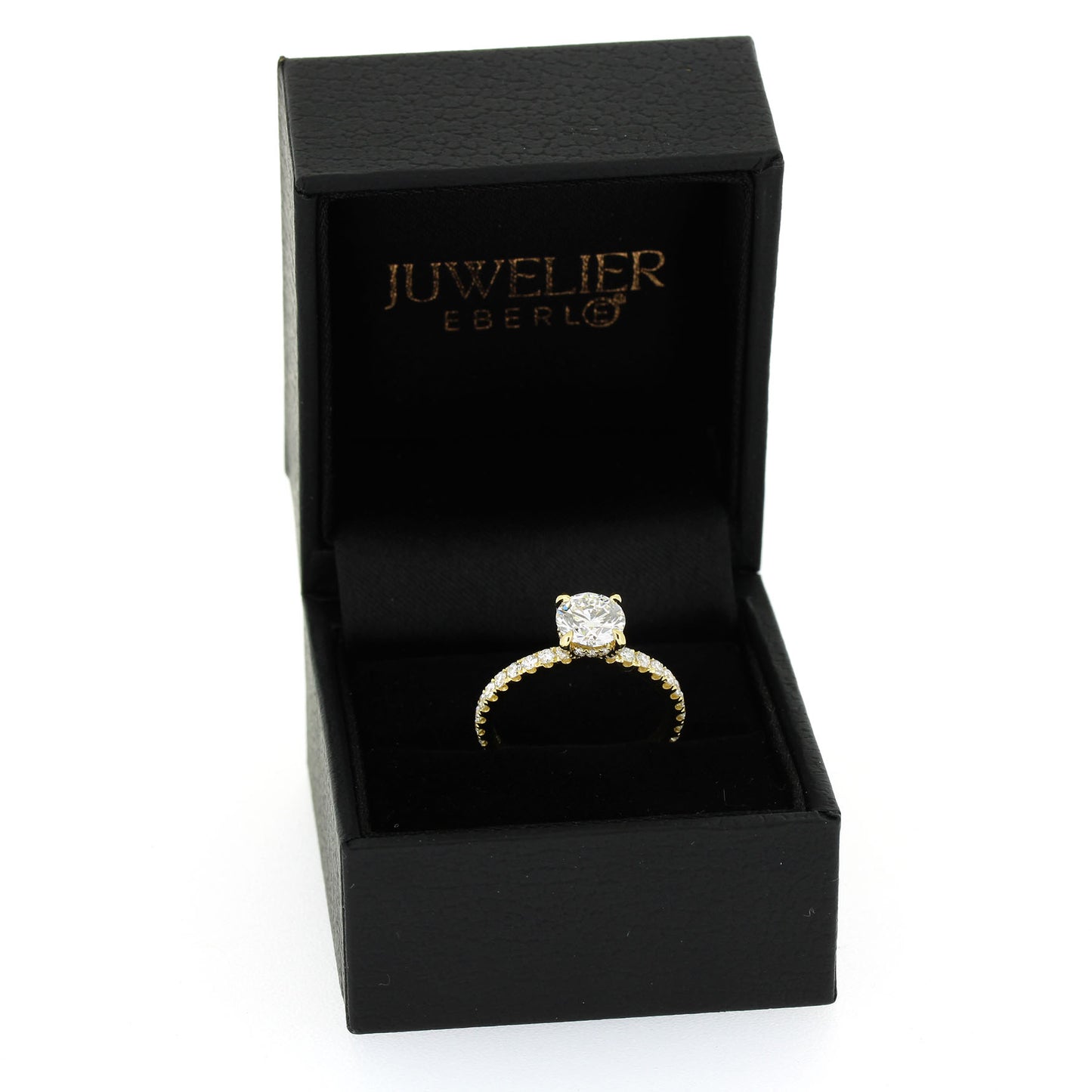 Solitär Verlobungsring 750 Gold 18 kt Gelbgold- IGI 1,03 ct Brillant VS2