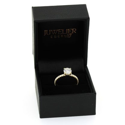 Solitär Verlobungsring 750 Gold 18 kt Gelbgold- IGI 1,03 ct Brillant VS2