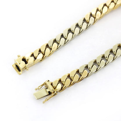Armband 333 Gold 8 kt bicolor Panzerarmband – 19,5 cm – Breite 7 mm