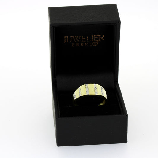 Herren Ring 585 Gold 14 kt Gelbgold - Diamanten 0,20 ct - Wert 1260,-