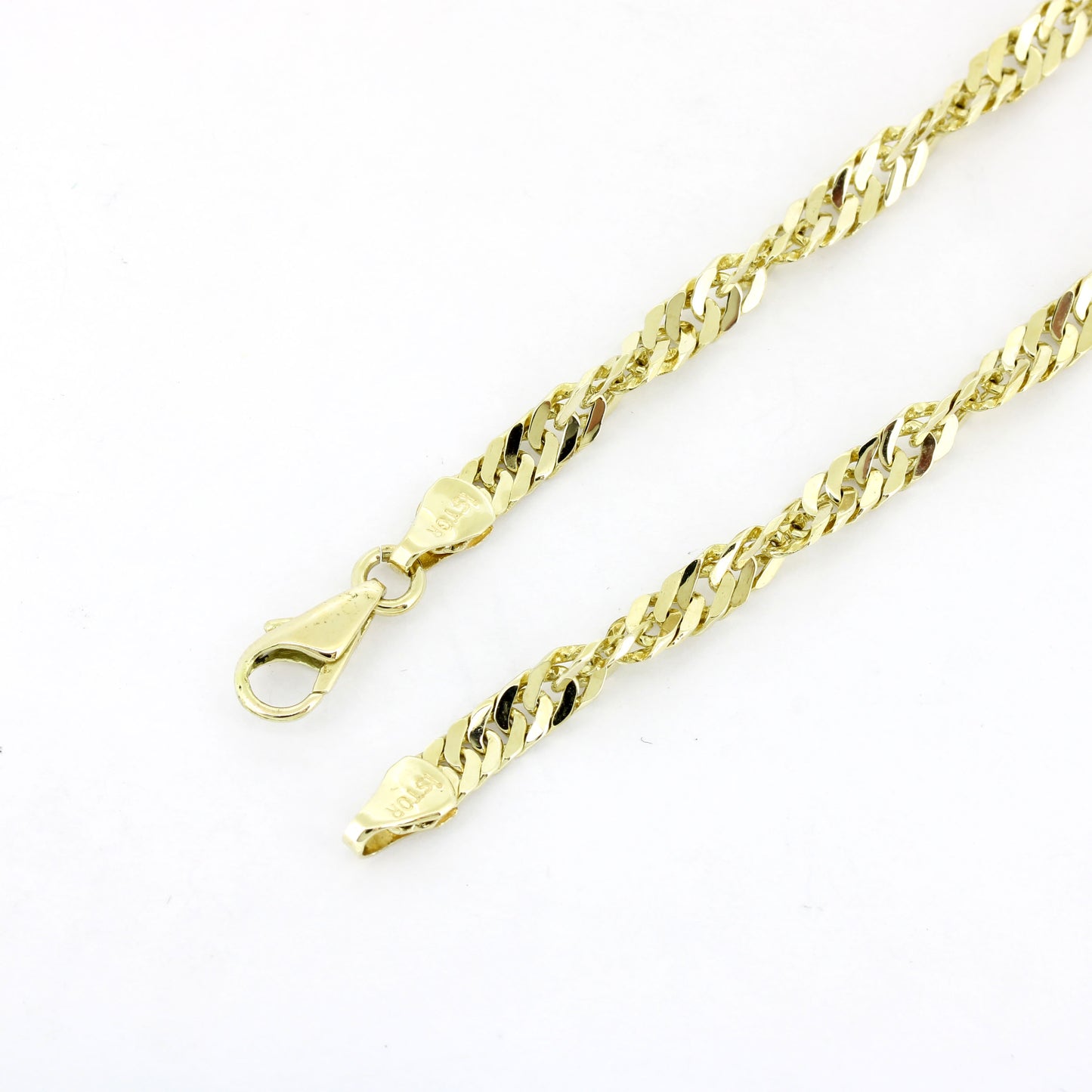 Kette 585 Gold 14 kt Gelbgold gedreht - 55 cm lang - Wert 3830,-