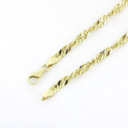 Kette 585 Gold 14 kt Gelbgold gedreht - 55 cm lang - Wert 3830,-