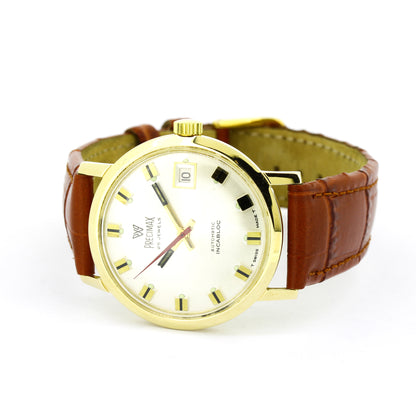 Precimax Herren Armbanduhr 585 Gold ca. 1970 Automatik Vintage