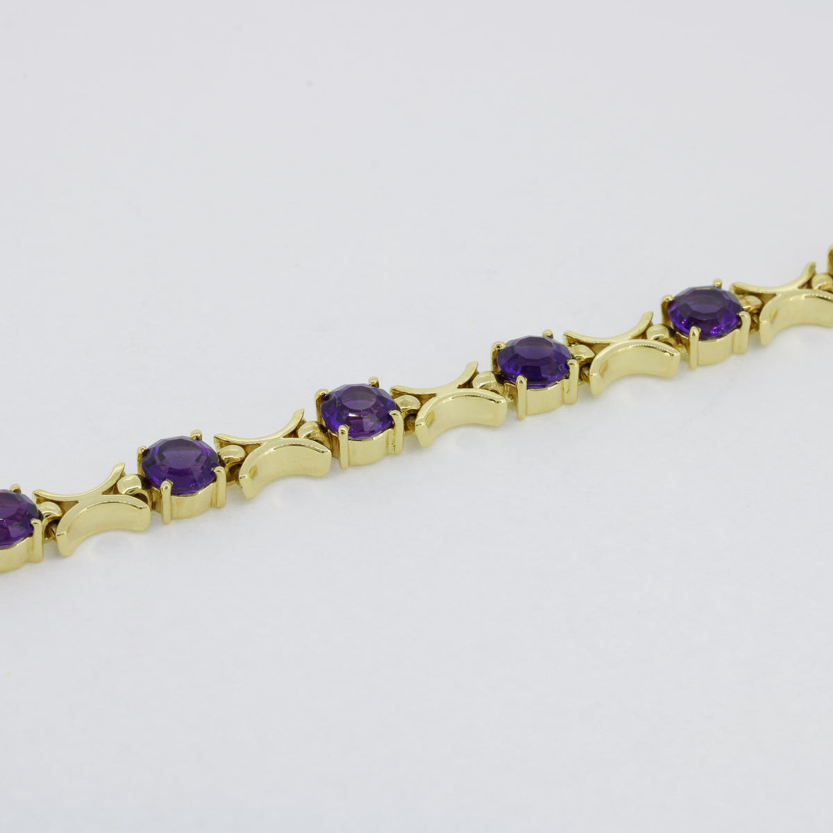 Armband 750 Gold 18 Karat Gelbgold Amethyst ca. 7 ct 18,5 cm