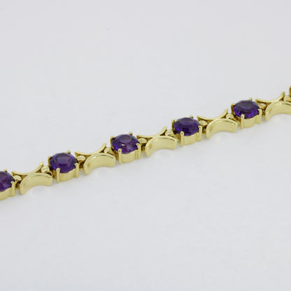 Armband 750 Gold 18 Karat Gelbgold Amethyst ca. 7 ct 18,5 cm