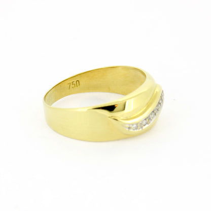 Ring 750 Gelbgold 18 Kt - 6 kleine Diamanten ca. 0,025 ct H - SI - Wert 390,-