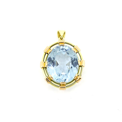 Anhänger 585 Gold 14 Kt Gelbgold und Rotgold - Blautopas - Wert 1460,-