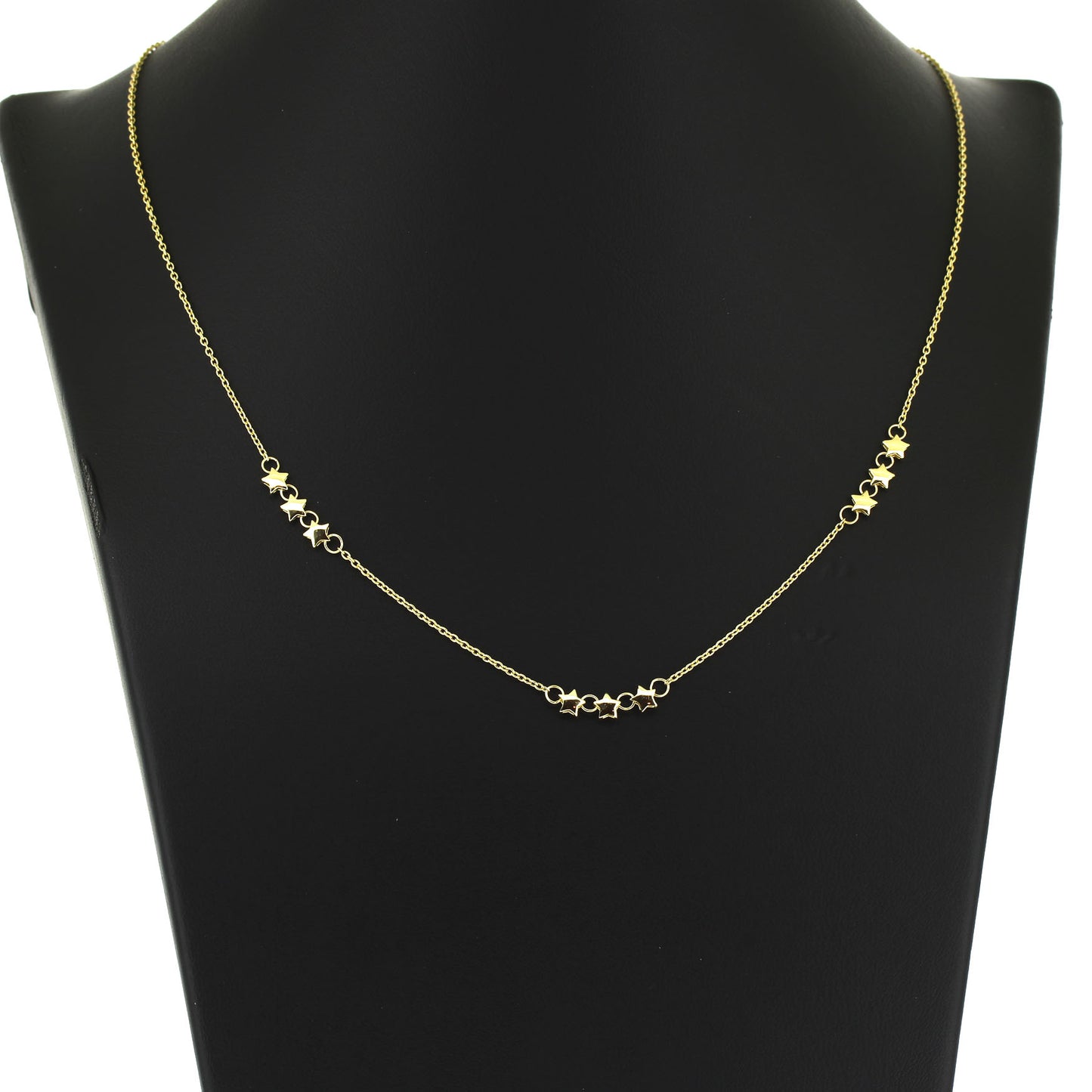Sternen Kette 585 Gold 14 kt Gelbgold - 45 - 48 cm lang