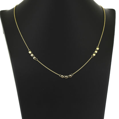 Sternen Kette 585 Gold 14 kt Gelbgold - 45 - 48 cm lang