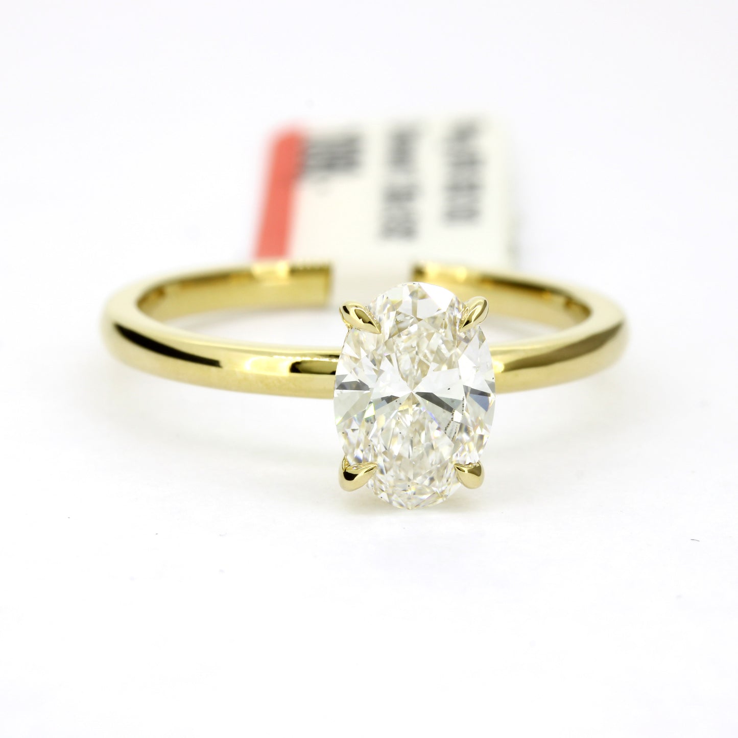 Ring 585 Gold 14 Kt Gelbgold 1 ct oval Diamant Lab Grown CVD