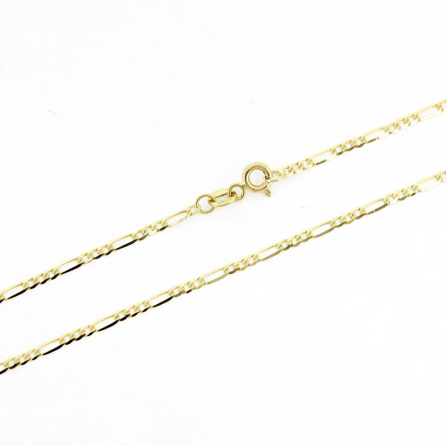 Figaro Kette 585 Gold Halskette 14 Kt - Länge: 45 cm - Wert 270,-