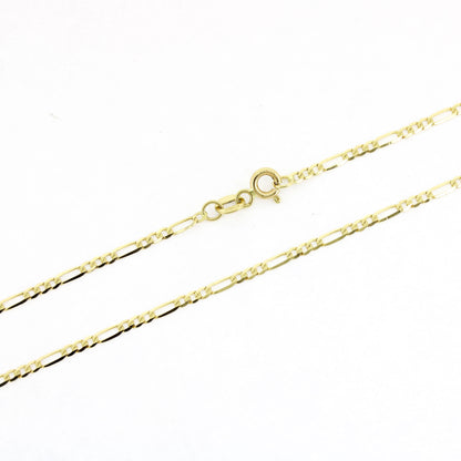 Figaro Kette 585 Gold Halskette 14 Kt - Länge: 45 cm - Wert 270,-