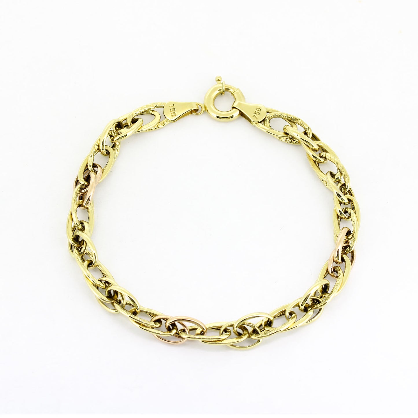 Armband 750 Gold - 14kt Gelb-/Rotgold – 20 cm – 6,07 g - Wert 1400,-