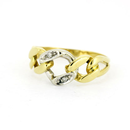 Ring 750 Gold Panzerring 18 Kt - Diamanten - Wert 450,-