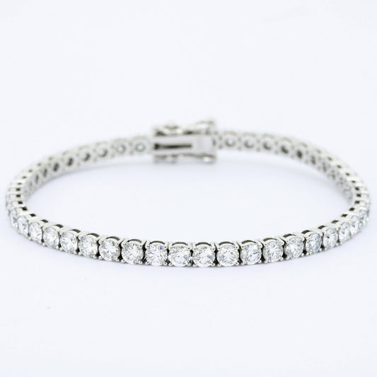 Tennisarmband 585 Gold 14 Kt Weißgold - Brillanten 7,40 ct CVD Labordiamanten