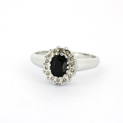 Ring 585 Gold 14 kt Weißgold - Saphir Diamanten - Wert 790,-