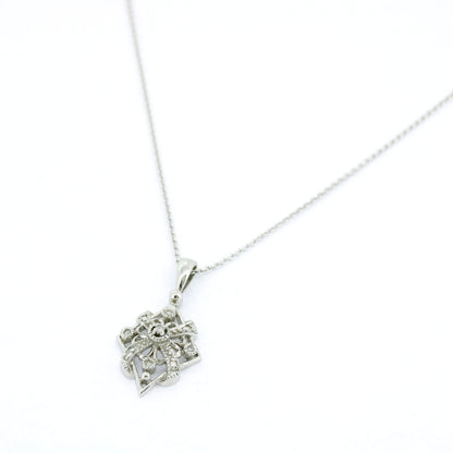 Collier 585 Gold 14 Karat Weißgold Diamanten 0,08 ct 45 cm