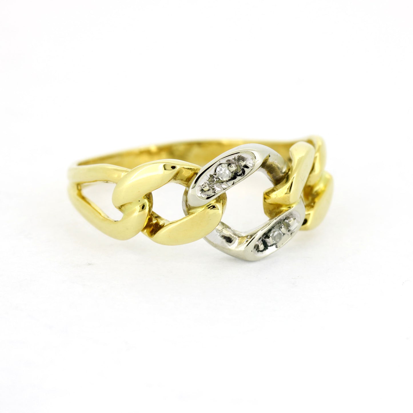 Ring 750 Gold Panzerring 18 Kt - Diamanten - Wert 450,-