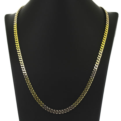 Panzer Kette 333 Gold 8 kt bicolor - 51 cm lang -  Breite 5 mm