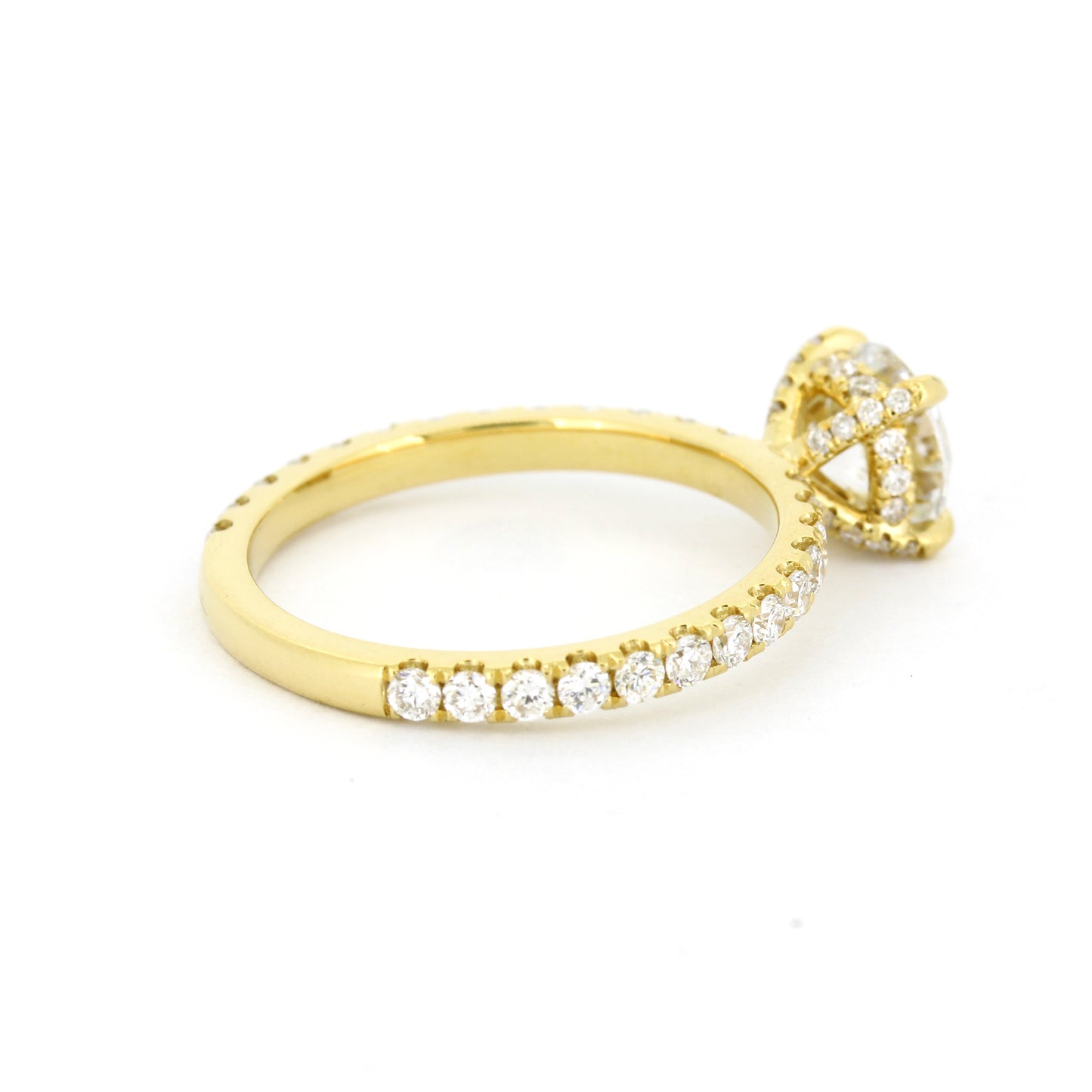 Solitär Verlobungsring 585 Gold 14 kt Gelbgold- IGI 1,03 ct Brillant VS2 - CVD Labor Diamant
