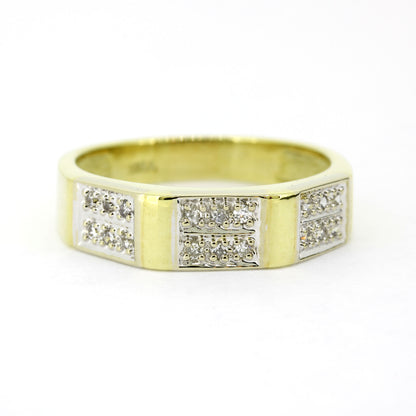 Ring 585 Gold 14 Karat Bicolor Diamanten 0,10 ct Gr. 56