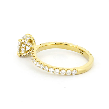 Solitär Verlobungsring 585 Gold 14 kt Gelbgold- IGI 1,03 ct Brillant VS2 - CVD Labor Diamant