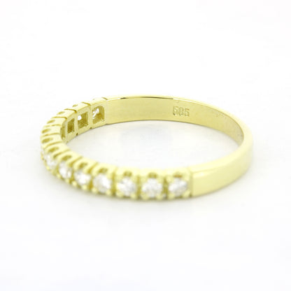 Halb Memoire Ring 585 Gold 14 Kt Gelbgold - Brillanten 0,40 ct WSI - Wert 1240,-