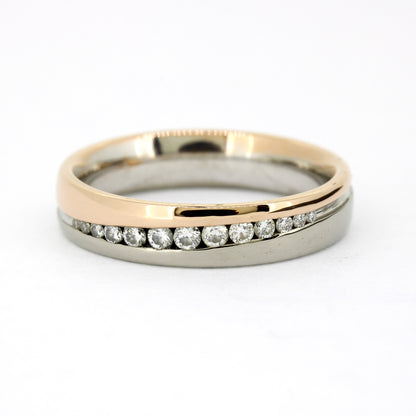 Ring 585 Gold 14 Karat Bicolor Brillanten 0,20 ct Gr. 53