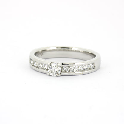 Ring 585 Gold 14 kt Weißgold - 0,80 ct Brillanten W/SI - Wert 2400,-