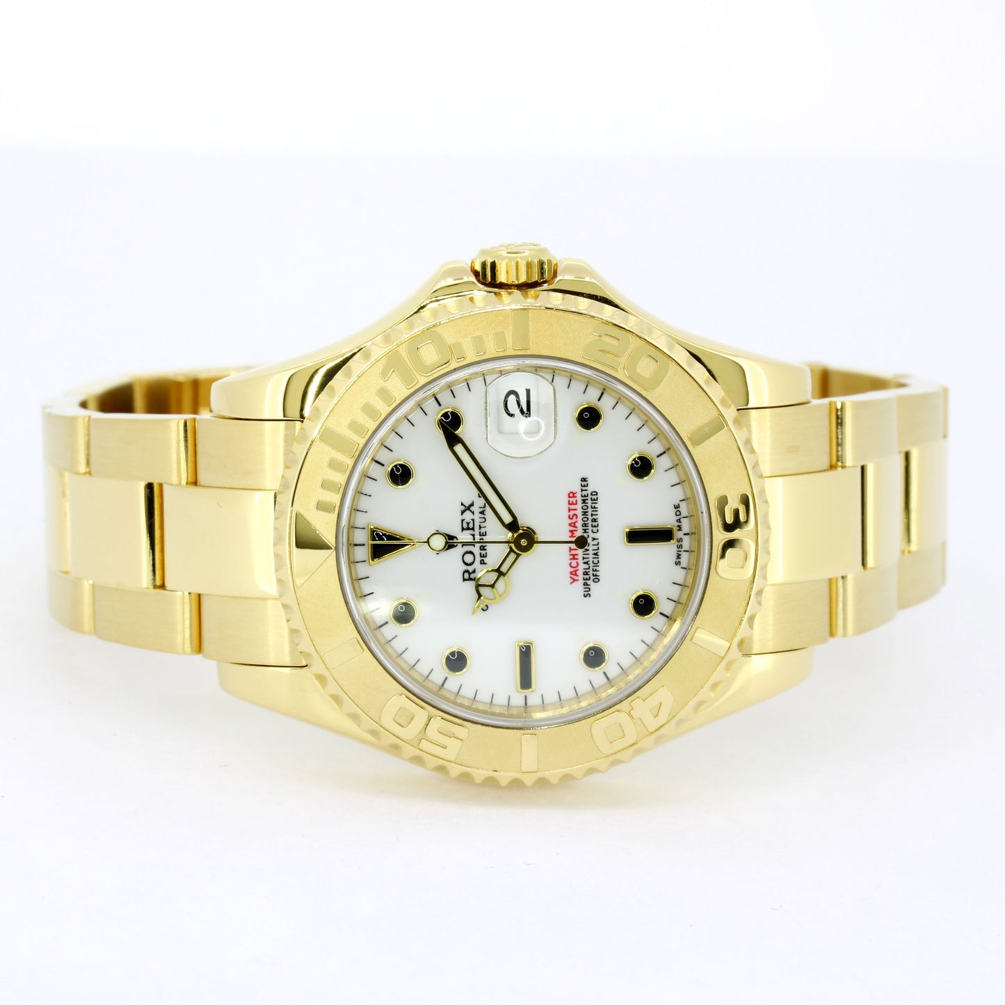 Rolex Yachmaster 18 Kt - 35 mm - Ref 168628 - White Dial- Automatik