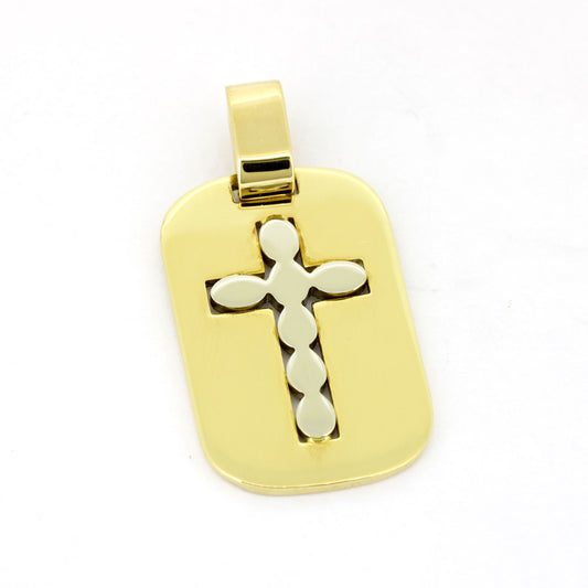Gold Kreuz Anhänger 750 18 Kt Bicolor Damen Herren Schmuck - Wert 2080,-