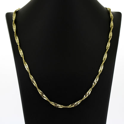 Kette 585 Gold 14 kt Gelbgold gedreht - 55 cm lang - Wert 3830,-