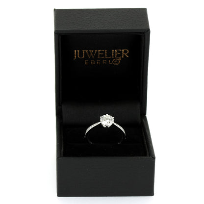 Solitär Ring 585 Gold 14 kt Gold - IGI 1,05 ct Brillant VVS1 - CVD Labor Diamant