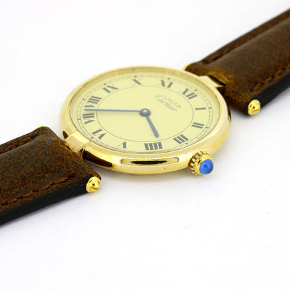 Cartier Must Vendôme Armbanduhr 590004 - Silber vergoldet - Quarz