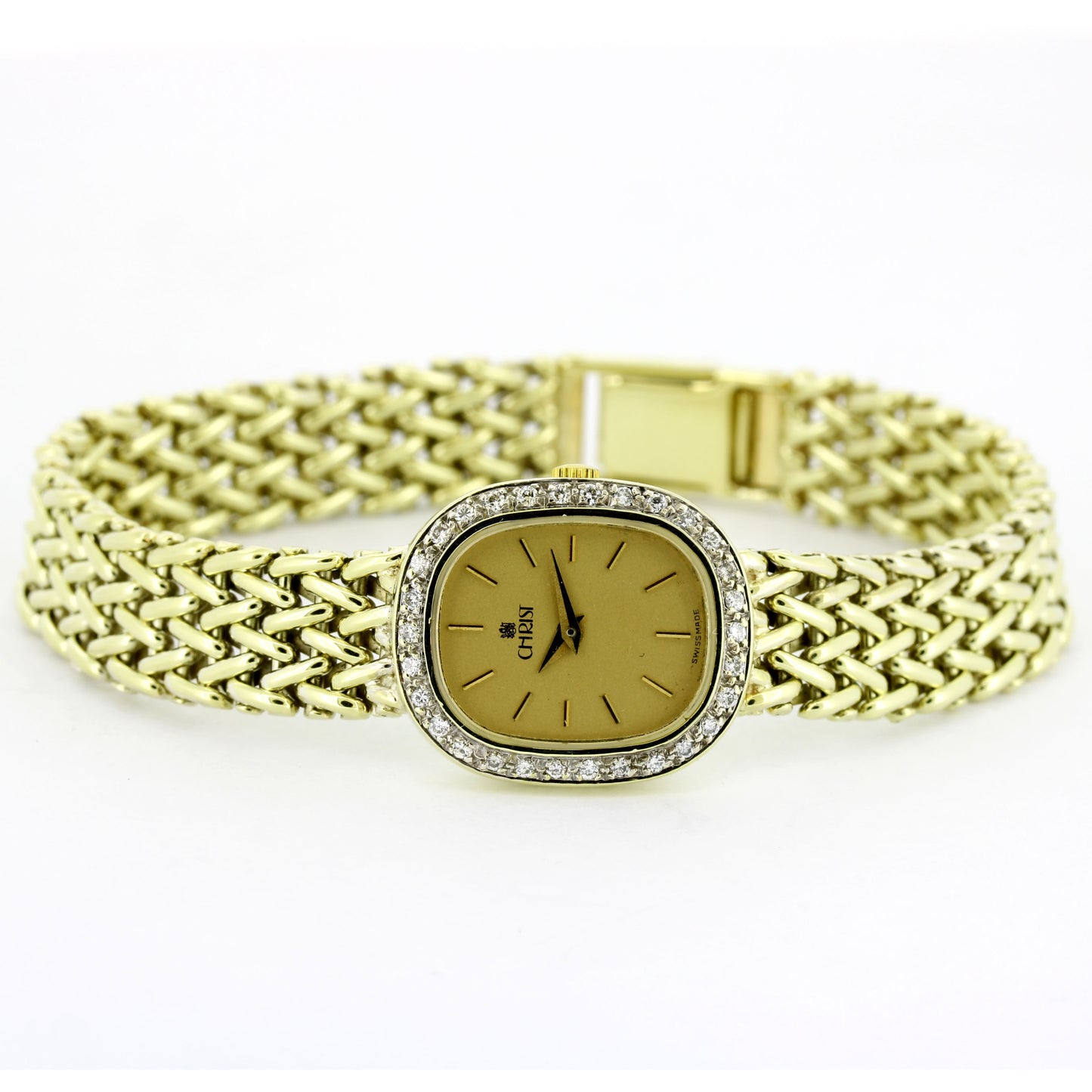 Christ Uhr 585 Gold 14 kt Gelbgold - Brillanten ca. 0,30 ct