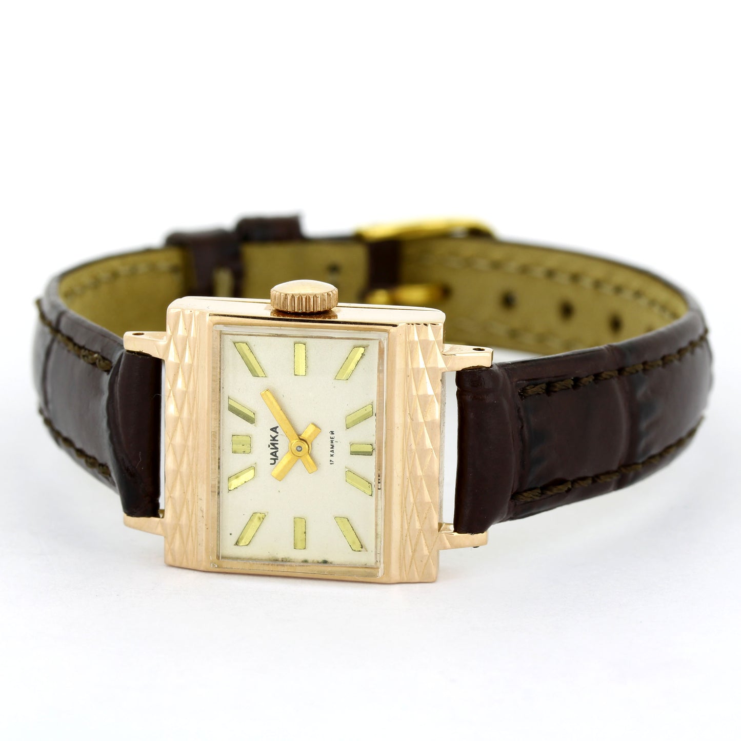 Russische Armbanduhr - 583 Rotgold - Sowjetunion – Mechanisch Handaufzug