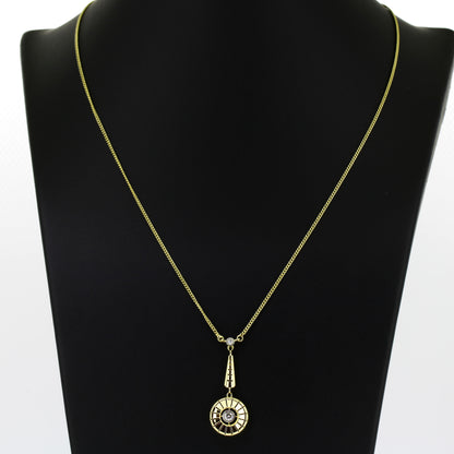 Collier 585 Gelbgold 14 Kt - Brillant ca. 0,12 ct - 44 cm - Wert 980,-