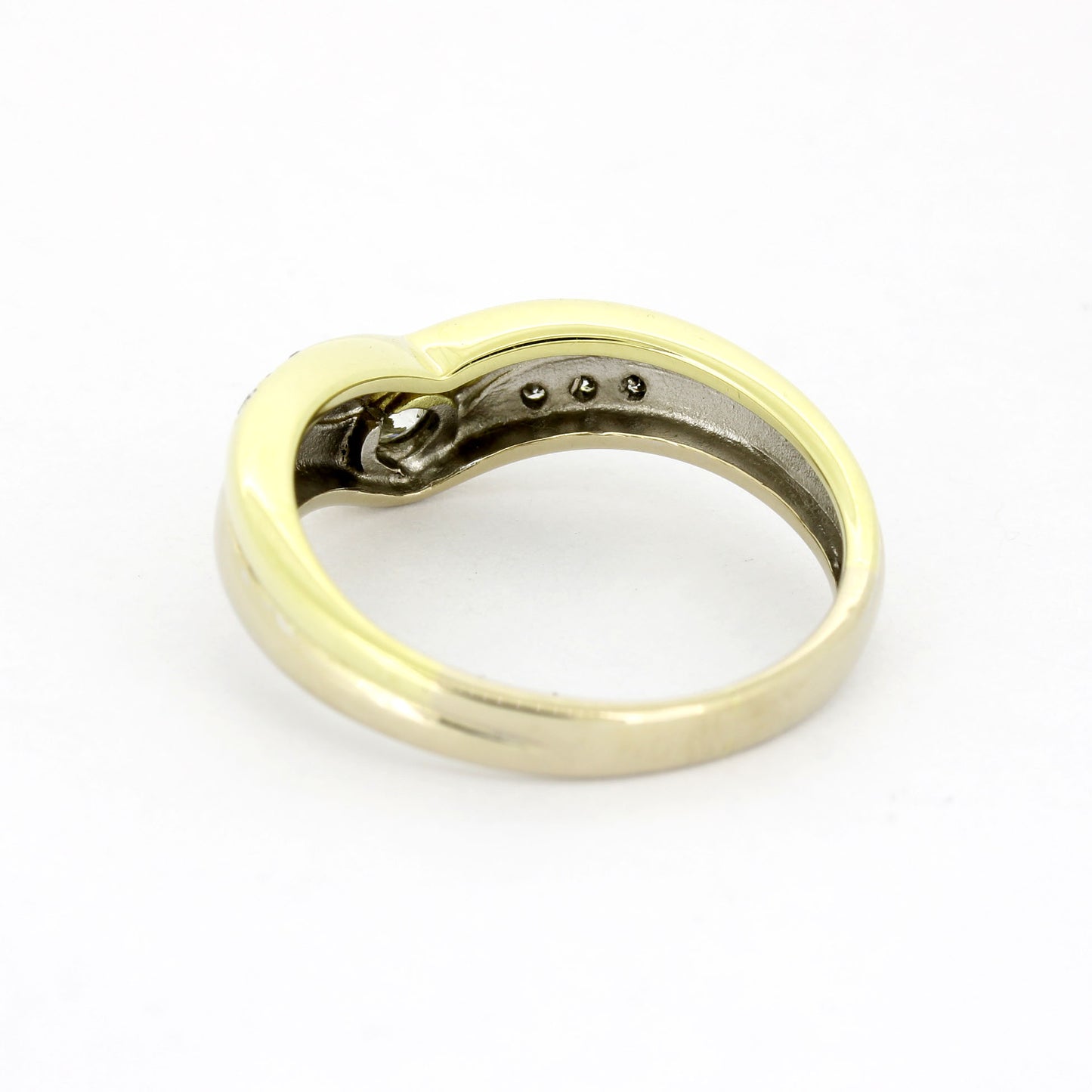 Ring 585 Gold 14 kt bicolor - 0,12 ct Brillanten W/SI - Wert 750,-