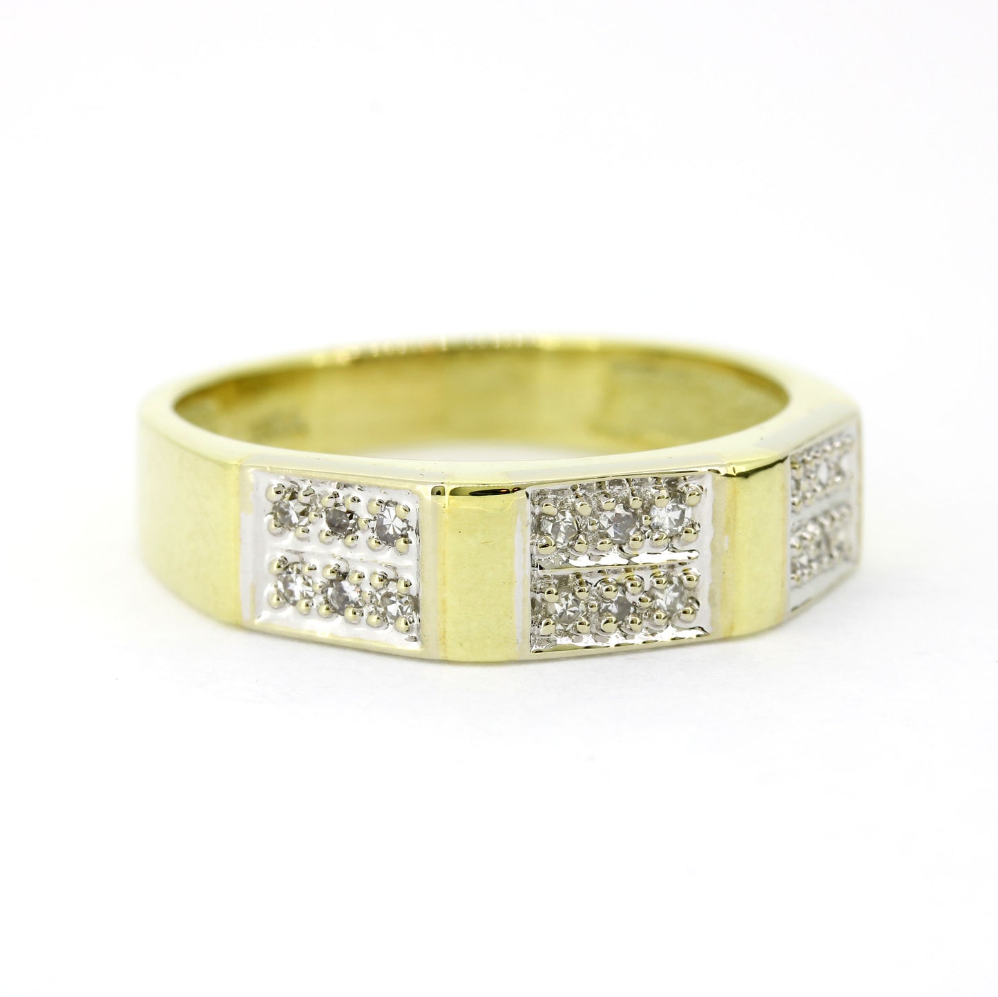 Ring 585 Gold 14 Karat Bicolor Diamanten 0,10 ct Gr. 56