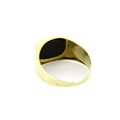 Ring 333 Gold Siegelring 8 Kt Gelbgold - Onyx - Wert 340,-