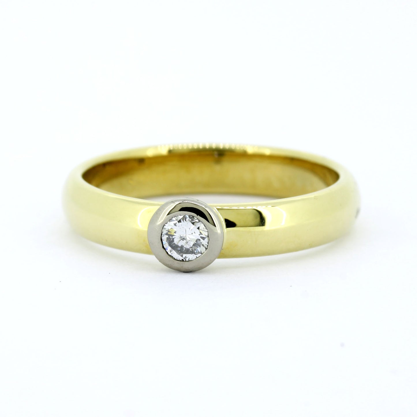 Ring 585 Gold 14 Kt bicolor - Brillant 0,10 ct WSI - Wert 960,-