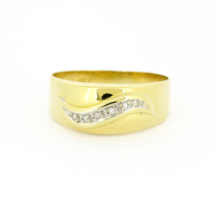 Ring 750 Gelbgold 18 Kt - 6 kleine Diamanten ca. 0,025 ct H - SI - Wert 390,-