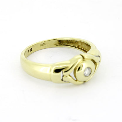 Ring 585 Gold 14 kt mit einem Brillant ca. 0,08 ct - Wert 760,-