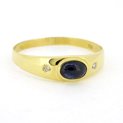 Ring 750 Gold 18 Karat Gelbgold Saphir, Diamanten Gr. 62 - Wert 620,-