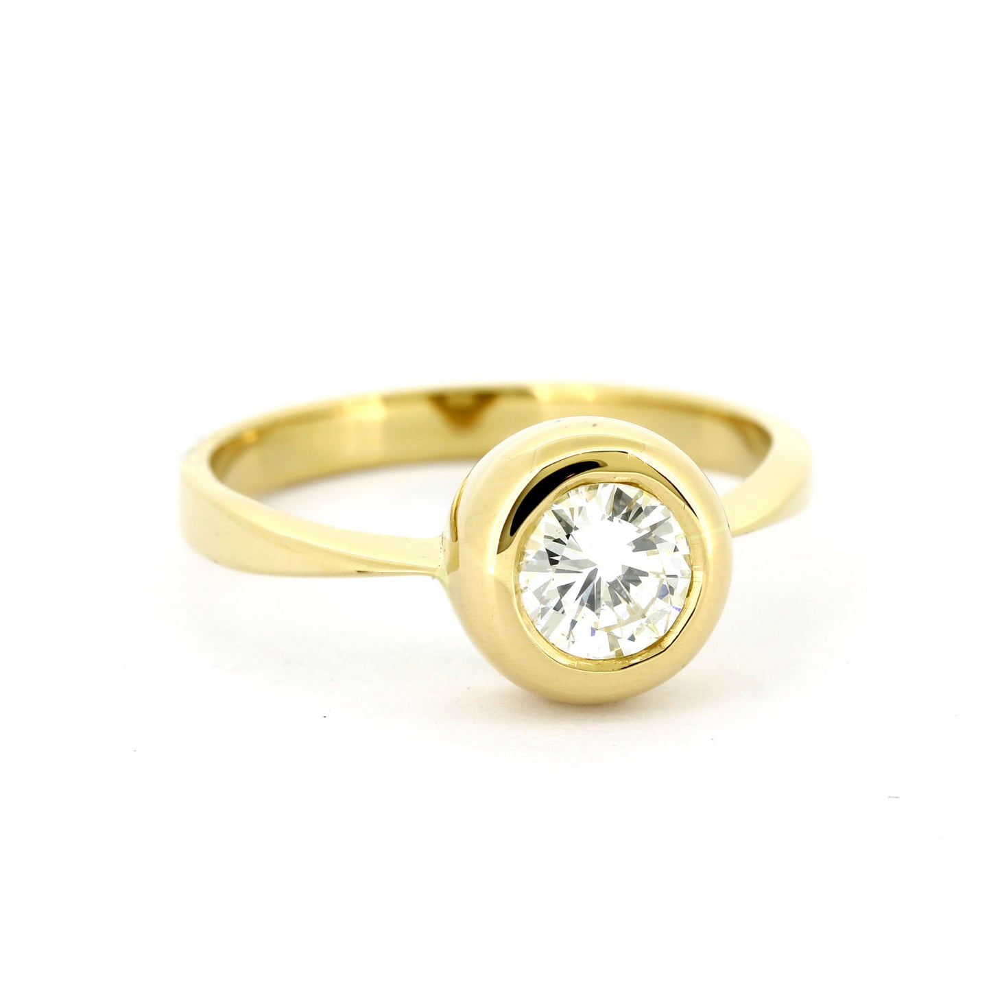 Ring 750 Gold 18 kt Gelbgold - 0,44 ct Brillanten TW/VS - Wert 2580,-