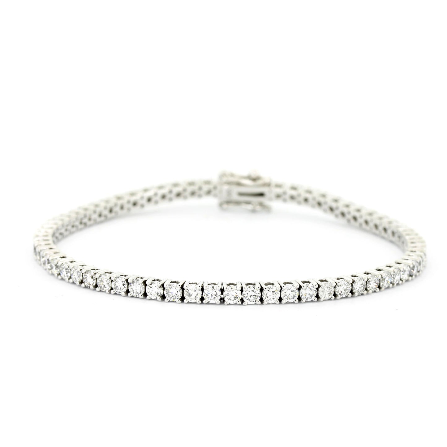 Tennisarmband 585 Gold 14K Weißgold - Brillanten ca. 4,0 ct E VS1 CVD