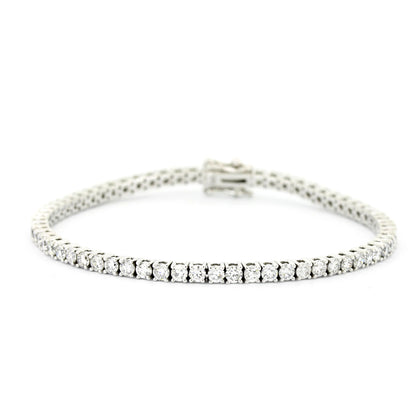 Tennisarmband 585 Gold 14K Weißgold - Brillanten ca. 4,0 ct E VS1 CVD