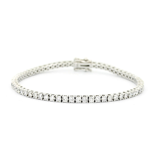 Tennisarmband 585 Gold 14K Weißgold - Brillanten ca. 4,0 ct E VS1 CVD