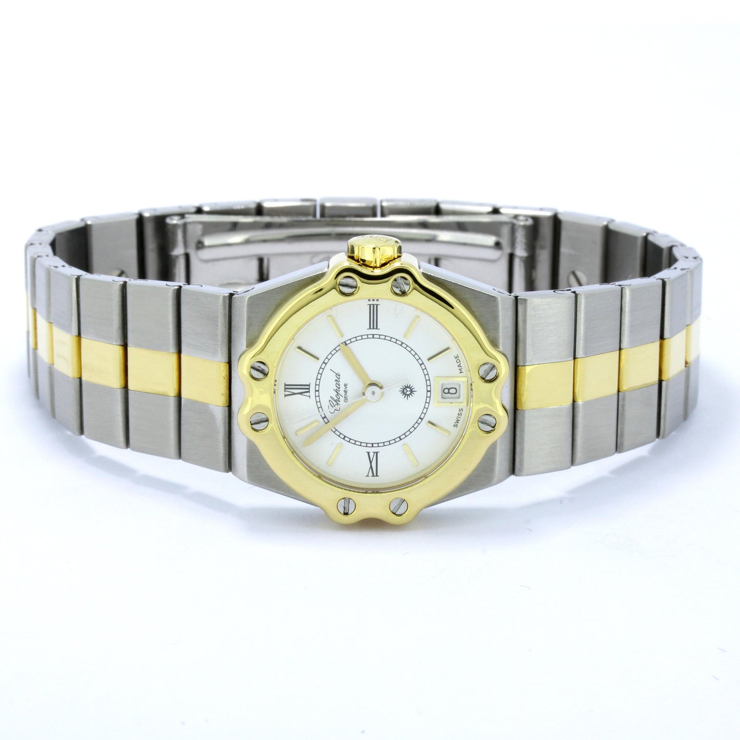 Chopard Damenuhr Lady St. Moritz 8024 Stahl Gold 750 24 mm Quarz