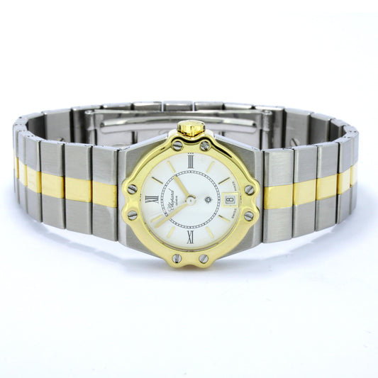 Chopard Damenuhr Lady St. Moritz 8024 Stahl Gold 750 24 mm Quarz